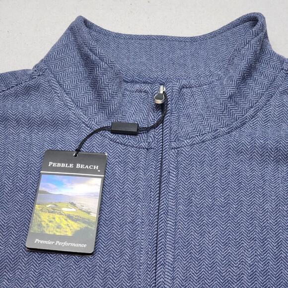 NWT Pebble Beach Golf Performance Jacket Men's Navy Blue Full Zip‎ Up Sz XL - Picture 4 of 9